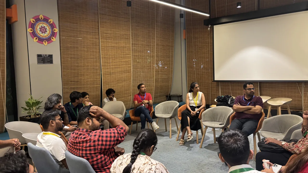 Attendees mid-conversation at Circa Vol. 03, The Hive, Chennai.