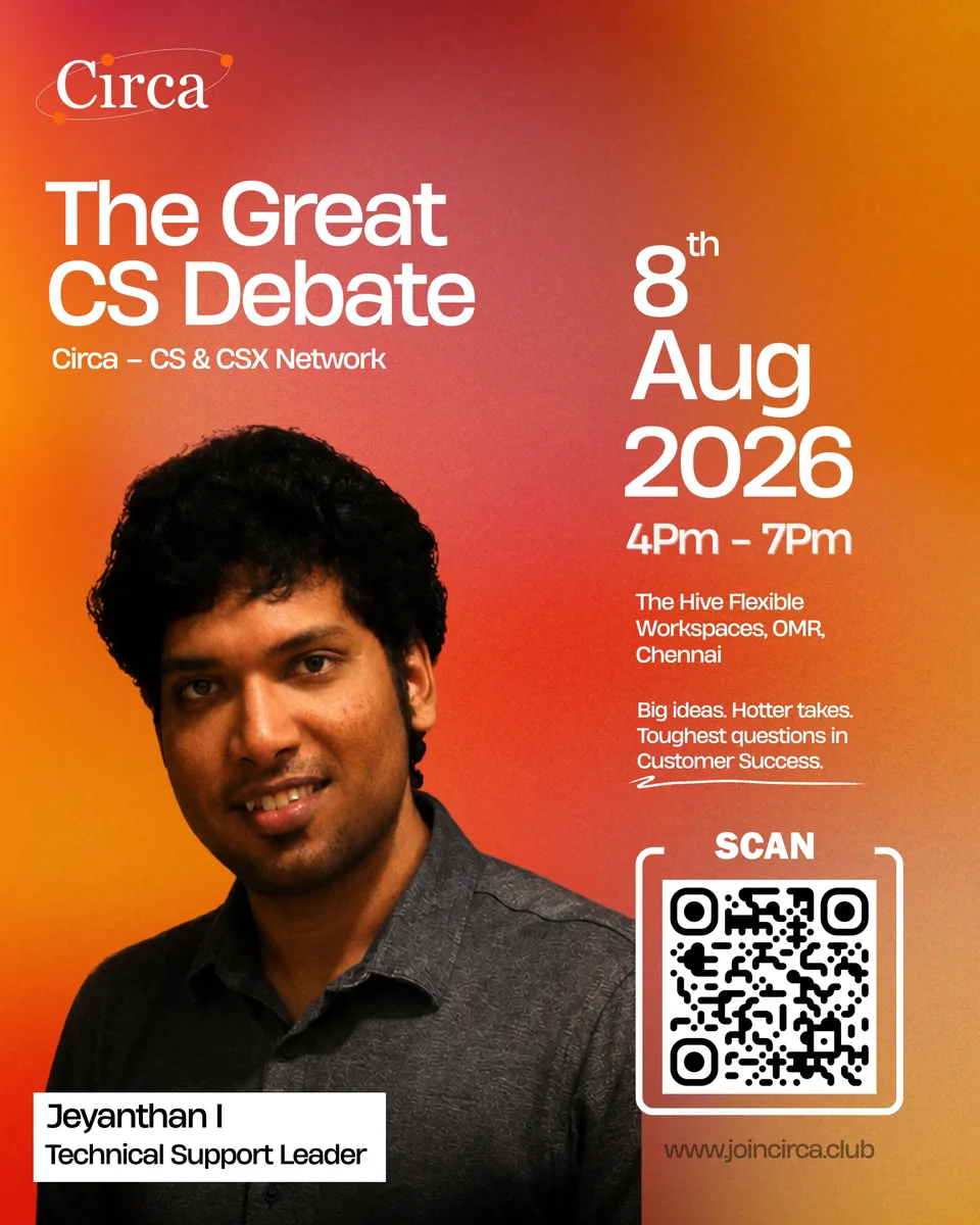 Jeyanthan I., on the panel at Circa Vol. 03, The Great CS Debate, on August 8 at The Hive, OMR, Chennai.